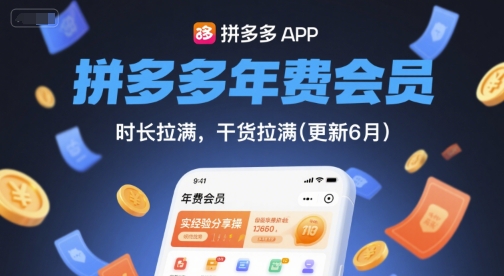 拼多多年费会员，实经验分享操，时长拉满，干货拉满(更新260903)-鼎誉项目网
