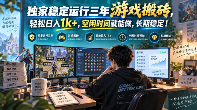 三款AI自动化游戏副业，日入千元，可批量矩阵操作适合新手小白！-鼎誉项目网