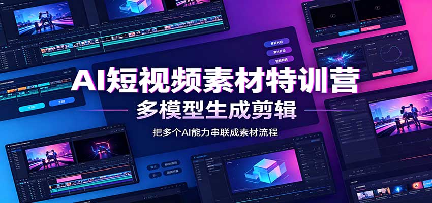 AI短视频素材特训营：Codex本地部署实操，多模型生成剪辑，爆量素材挖掘教学-鼎誉项目网