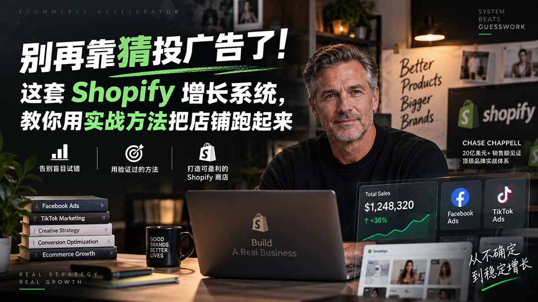 别再靠猜投广告了!这套 Shopify 增长系统,教你用实战方法把店铺跑起来【原创双语字幕】-鼎誉项目网