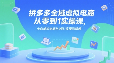 拼多多全域虚拟电商从零到1实操课，小白虚拟电商从0到1实操到精通-鼎誉项目网