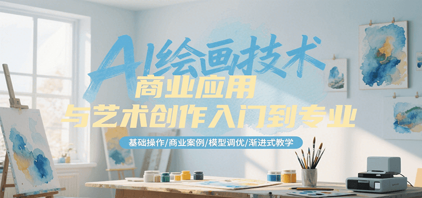 AI绘画技术商业应用与艺术创作入门到专业，基础操作/商业案例/模型调优/渐进式教学-鼎誉项目网
