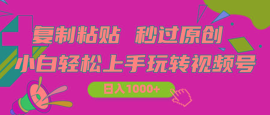 视频号新玩法 小白可上手 日入1000+-鼎誉项目网