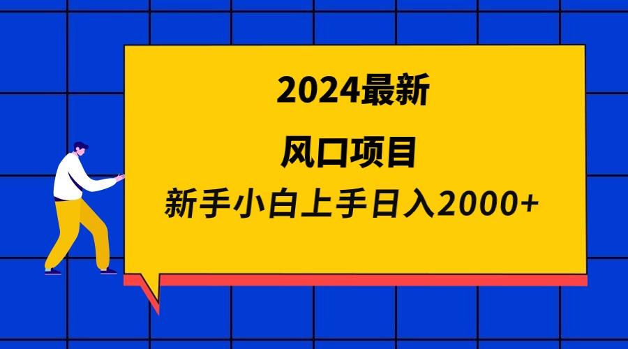 (9483期)2024最新风口项目 新手小白日入2000+-鼎誉项目网