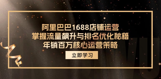 阿里巴巴1688店铺运营，掌握流量飙升与排名优化秘籍 年销百万核心运营策略-鼎誉项目网