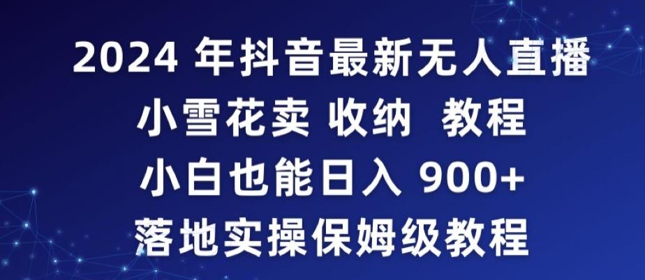 2024年抖音最新无人直播小雪花卖收纳教程，小白也能日入900+落地实操保姆级教程【揭秘】-鼎誉项目网