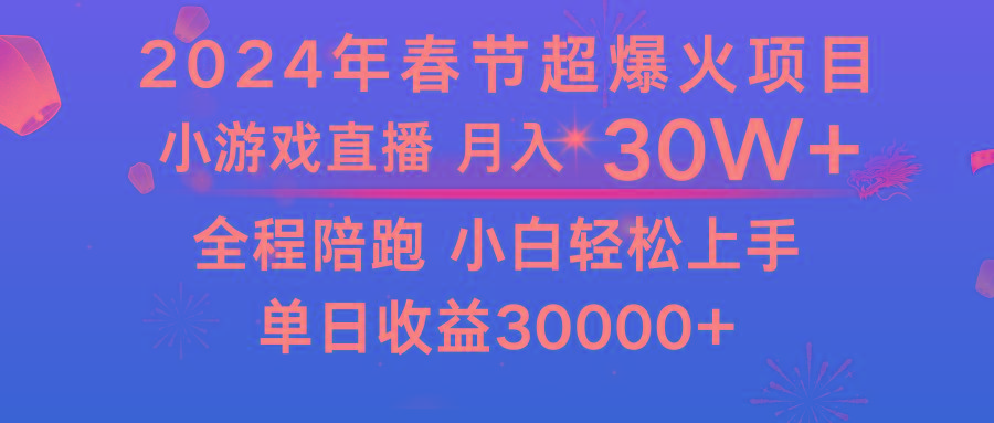 龙年2024过年期间，最爆火的项目 抓住机会 普通小白如何逆袭一个月收益30W+-鼎誉项目网