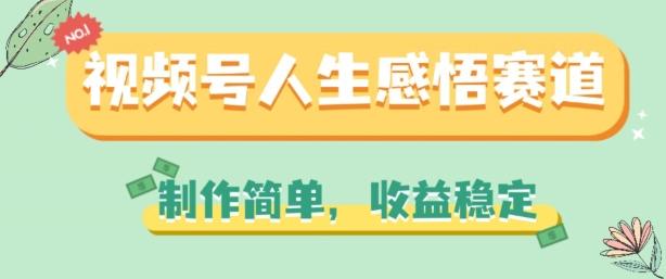 视频号人生感悟赛道，制作简单，收益稳定【揭秘】-鼎誉项目网