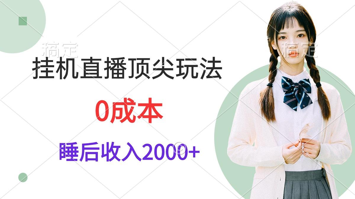 (9715期)挂机直播顶尖玩法，睡后日收入2000+、0成本，视频教学-鼎誉项目网