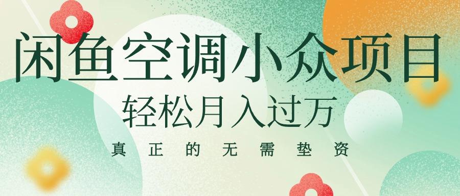 闲鱼卖空调小众项目 轻松月入过万 真正的无需垫资金-鼎誉项目网