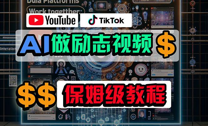 利用AI制作励志视频，在YouTube和TikTok赚钱，小白可做(附工具-鼎誉项目网