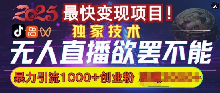 欲罢不能的无人直播引流，超暴力日引流1000+高质量精准创业粉-鼎誉项目网