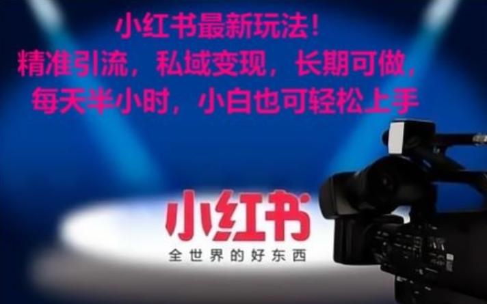 小红书最新玩法！精准引流，私域变现，长期可做，每天半小时，小白也可轻松上手【揭秘】-鼎誉项目网