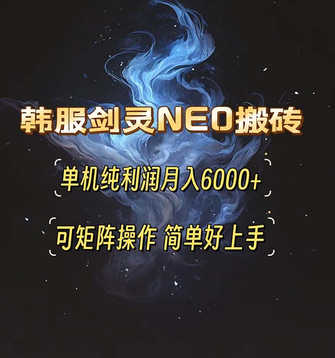 韩服剑灵NEO搬砖攻略，单机纯利润月入6000+ 可矩阵操作，简单好上手。-鼎誉项目网