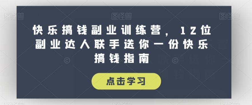 快乐搞钱副业训练营，12位副业达人联手送你一份快乐搞钱指南-鼎誉项目网