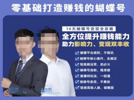 蝴蝶号专栏-视频号运营教程，零基础打造挣钱的蝴蝶号，14天蝴蝶号变现全攻略-鼎誉项目网