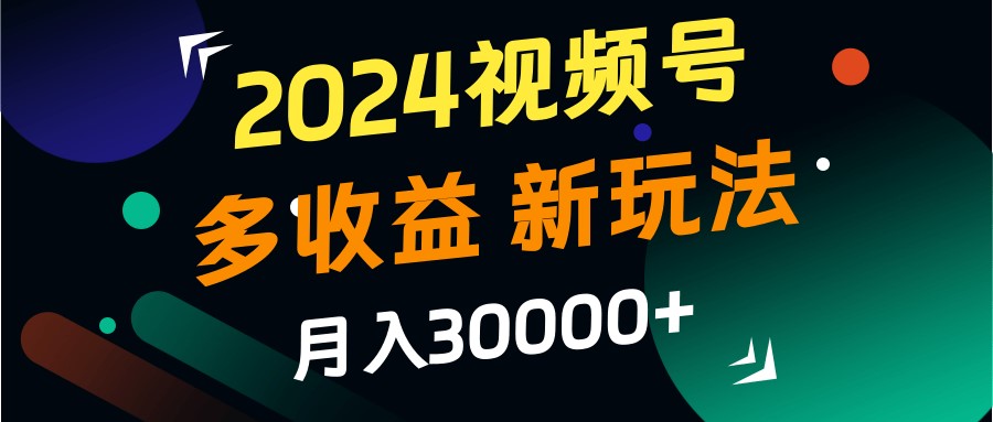 2024视频号多收益的新玩法,月入3w+,新手小白都能简单上手!-鼎誉项目网