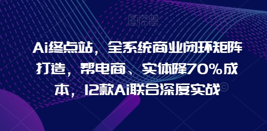 Ai终点站，全系统商业闭环矩阵打造，帮电商、实体降70%成本，12款Ai联合深度实战【0906更新】-鼎誉项目网