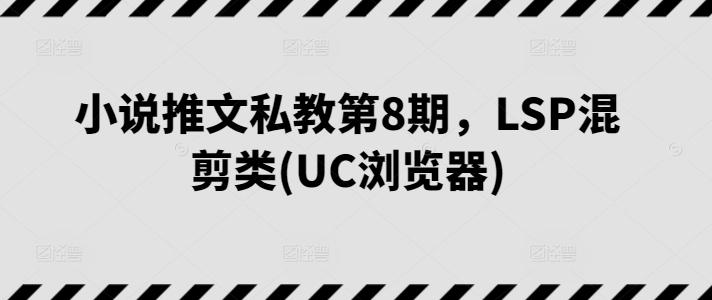 小说推文私教第8期，LSP混剪类(UC浏览器)-鼎誉项目网