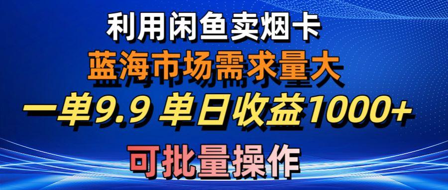 利用咸鱼卖烟卡，蓝海市场需求量大，一单9.9单日收益1000+，可批量操作-鼎誉项目网
