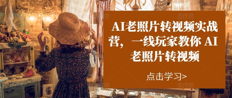 AI老照片转视频实战营，一线玩家教你AI老照片转视频-鼎誉项目网