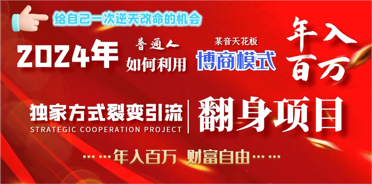 2024年普通人如何利用博商模式做翻身项目年入百万，财富自由-鼎誉项目网