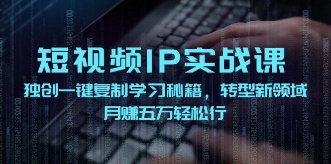 短视频IP实战课，独创一键复制学习秘籍，转战新领域，月赚五万轻松行-鼎誉项目网