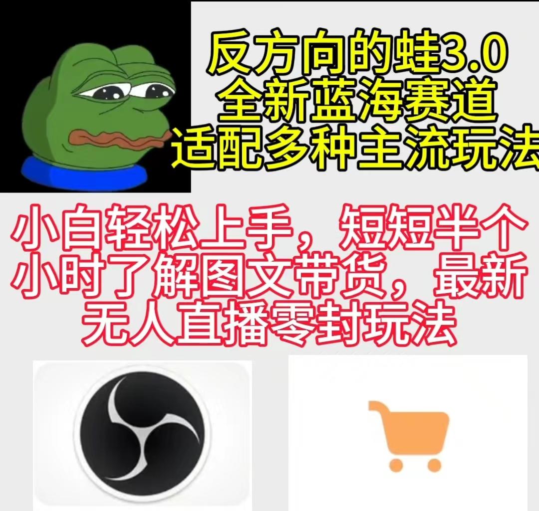(9485期)反方向的蛙3.0，图文最新玩法，变现多元化，新蓝海项目，小白轻松上手-鼎誉项目网