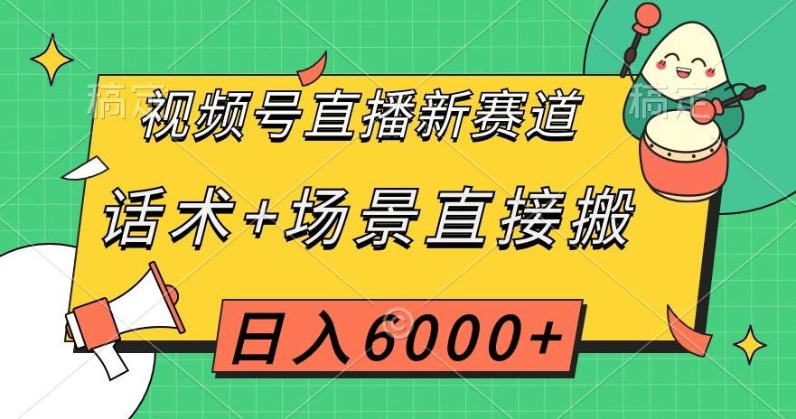 视频号直播新赛道，话术+场景直接搬，日入6000+【揭秘】-鼎誉项目网