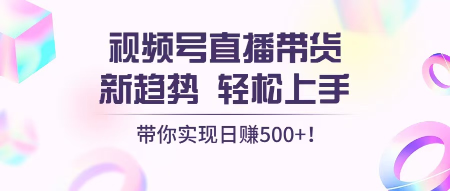 视频号直播带货新趋势，轻松上手，带你实现日赚500+-鼎誉项目网
