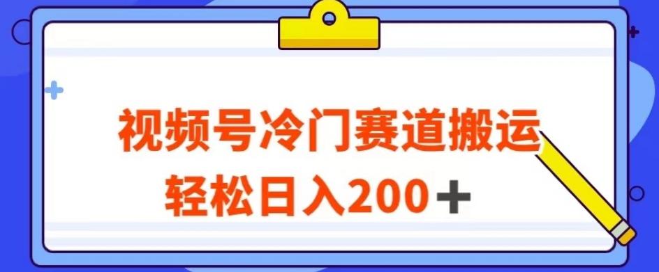 视频号最新冷门赛道搬运玩法，轻松日入200+【揭秘】-鼎誉项目网