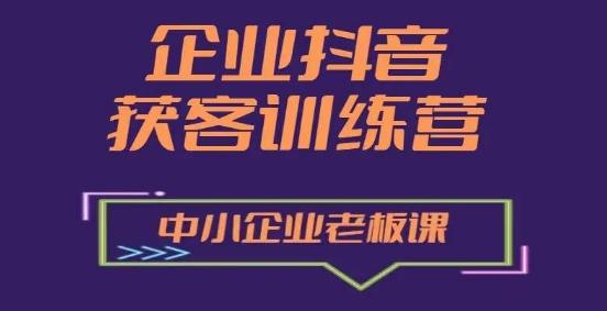 企业抖音营销获客增长训练营，中小企业老板必修课-鼎誉项目网