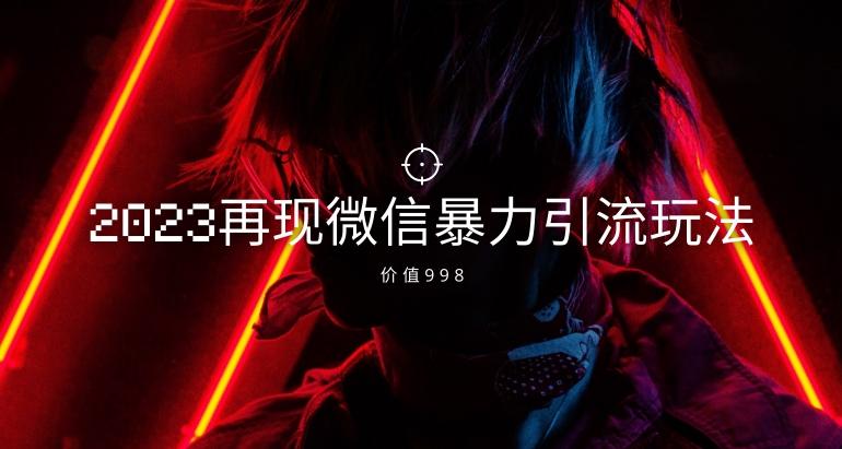 价值998元2023最新微信暴力引流玩法，日引流50-100+-鼎誉项目网