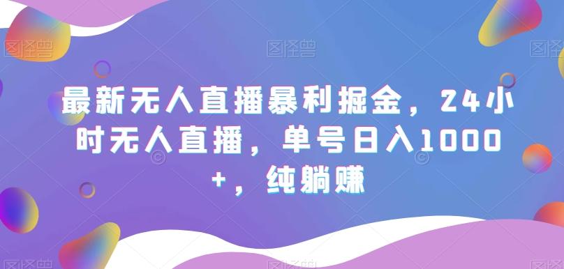 最新无人直播暴利掘金，24小时无人直播，单号日入1000+，纯躺赚-鼎誉项目网