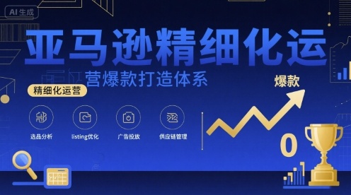 亚马逊精细化运营爆款打造体系，视频课+全套资料文档-鼎誉项目网