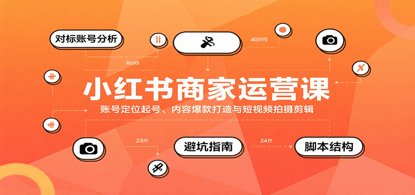 小红书商家运营课,账号定位起号、内容爆款打造与短视频拍摄剪辑-鼎誉项目网