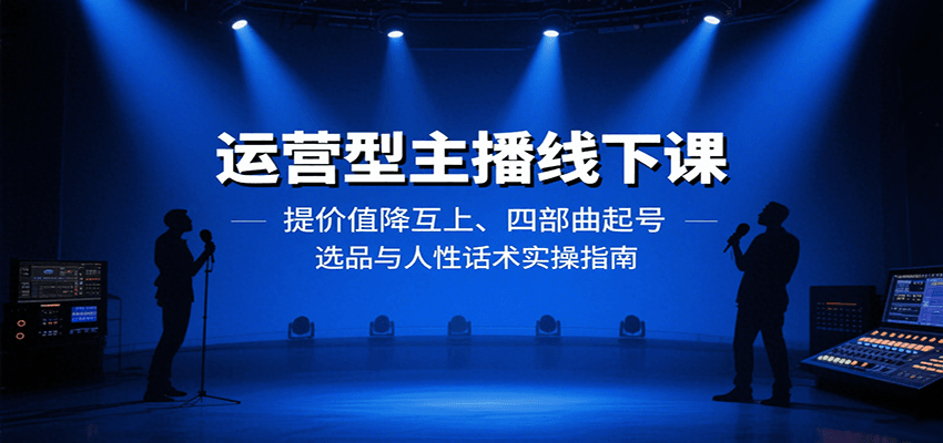 运营型主播线下课:提价值降互上、四部曲起号、选品与人性话术实操指南-鼎誉项目网