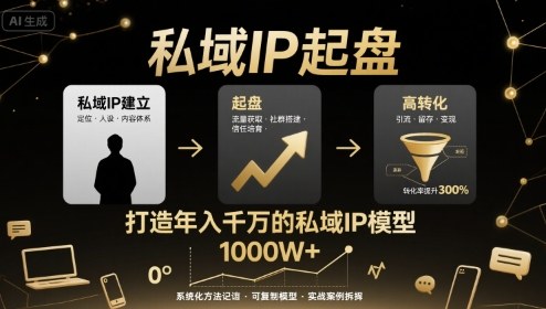 私域IP起盘，私域ip建立、起盘、高转化，打造年入千万的私域ip模型-鼎誉项目网