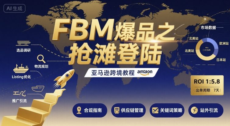 FBM爆品之抢滩登陆-亚马逊跨境教程-鼎誉项目网