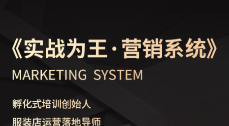老杨·服装老板必修课《实战为王-营销系统》实现业绩被动式增长-鼎誉项目网