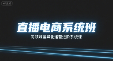直播电商系统班，同领域差异化运营进阶系统课-鼎誉项目网