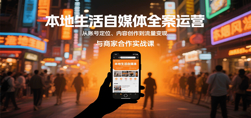 本地生活自媒体全案运营，从账号定位、内容创作到流量变现与商家合作实战课-鼎誉项目网