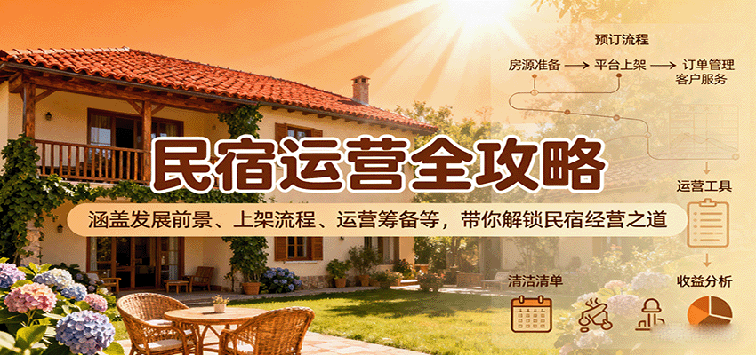 民宿运营全攻略:涵盖发展前景、上架流程、运营筹备等,带你解锁民宿经营之道-鼎誉项目网