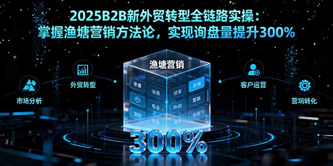 2025B2B新外贸转型全链路实操：掌握渔塘营销方法论，实现询盘量提升300%-鼎誉项目网