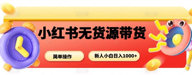 小红书无货源带货项目，简单无脑，新人小白日入多张-鼎誉项目网