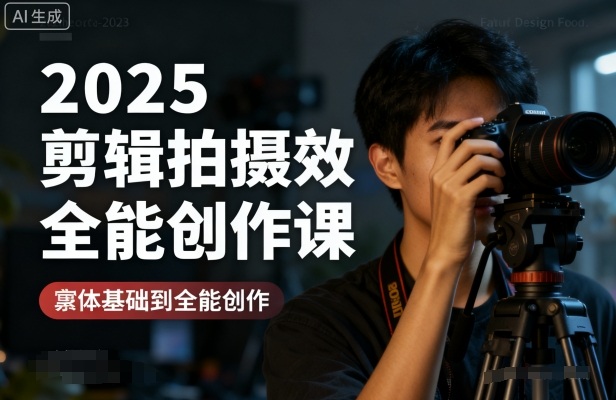 2025剪辑拍摄特效全能创作课，零基础到全能创作-鼎誉项目网