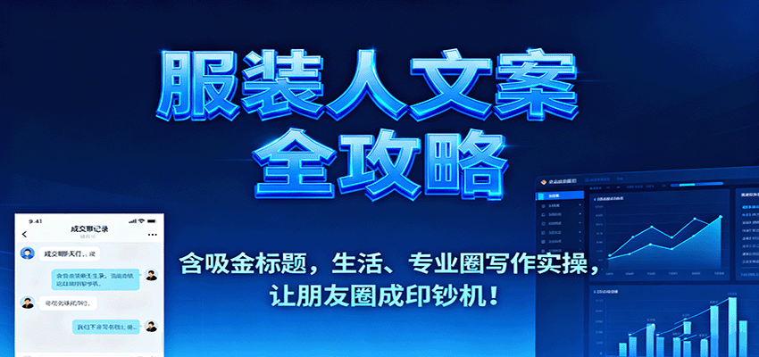 服装人文案全攻略,含吸金标题,生活、专业圈写作实操,让朋友圈成印钞机!-鼎誉项目网