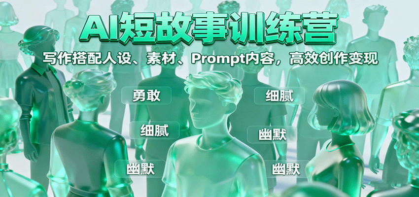 AI短故事训练营:写作搭配人设、素材、Prompt内容,高效创作变现-鼎誉项目网