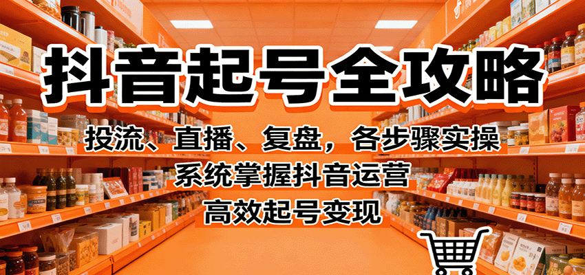 抖音起号全攻略,投流、直播、复盘,各步骤实操,系统掌握抖音运营,高效起号变现-鼎誉项目网