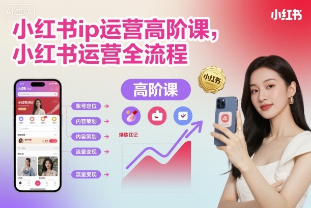 小红书ip运营高阶课，小红书运营全流程-鼎誉项目网